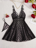 See-Through Lace Camisole and Panty Two-Piece Set
