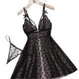 See-Through Lace Camisole and Panty Two-Piece Set