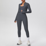 Tight-Fitting Drawstring Halter Neck Tank and Jogger Three-Piece Set