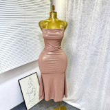 Summer Chic Low Back Deep V Slim Fit Long Dress