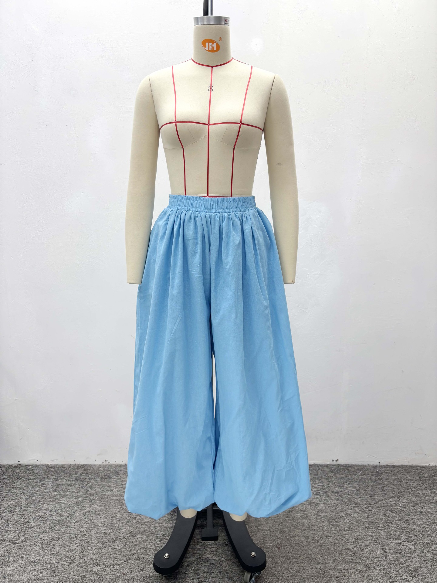 Sleeveless Loose Slim Waist Crop Top and Wide Leg Pants Plus Size Set