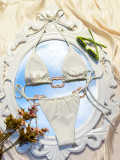 Women Solid Two-Piece Bikini Swimsuit