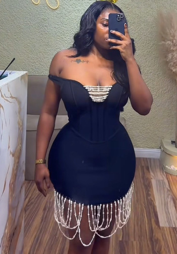 Sexy Off Shoulder Tight-Fitting Bandage Chic Bodycon Dress