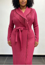 Fringe Chic Belted Coat African Plus Size Robe