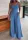 Women Buckle Strappy Wide-Leg Jumpsuit