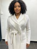 Fringe Chic Belted Coat African Plus Size Robe