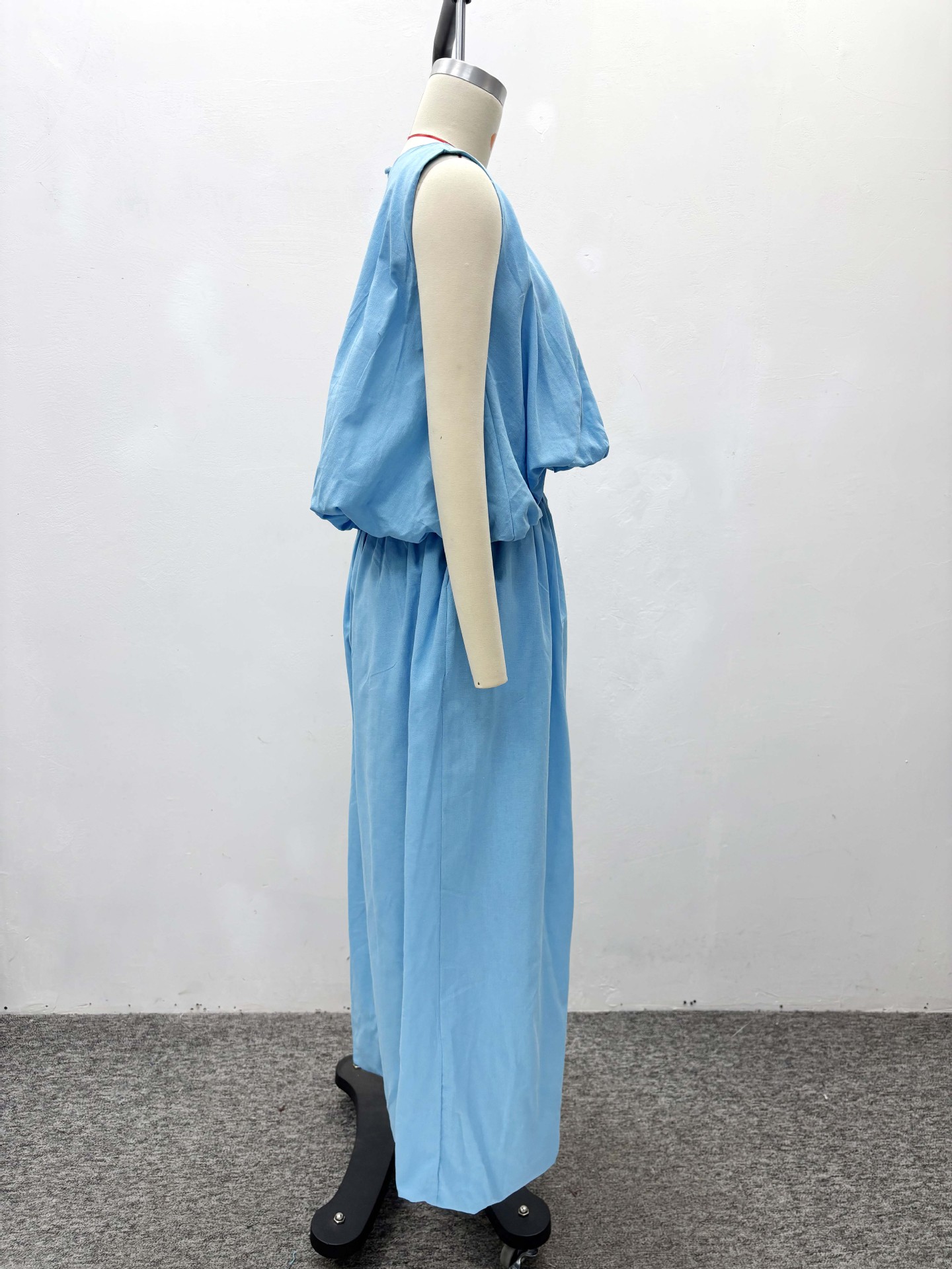 Sleeveless Loose Slim Waist Crop Top and Wide Leg Pants Plus Size Set