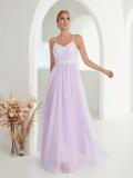 Mesh Lace Trim Contrast Strap Summer Elegant Evening Dress
