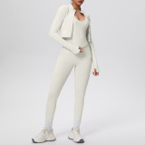 Tight-Fitting Drawstring Halter Neck Tank and Jogger Three-Piece Set