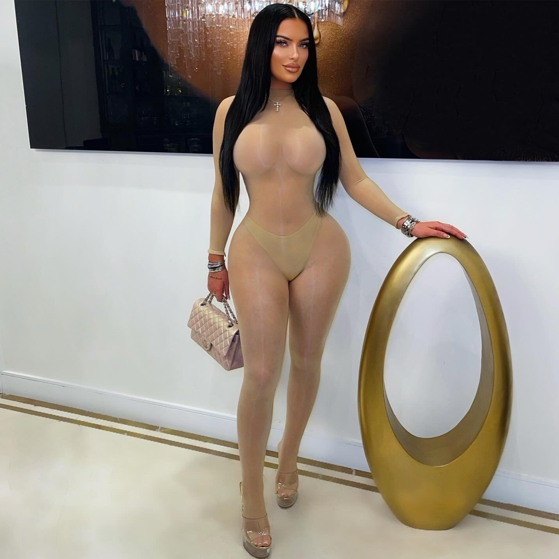 See-Through Seamless Stretch Jumpsuit for Club & Intimate Wear