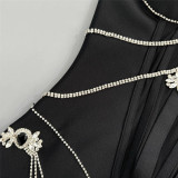 Sequin Strap Bandage Long Evening Gown