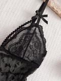 See-Through Lace Camisole and Panty Two-Piece Set