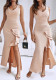Women Sleeveless Ruffle Edge Maxi Dress