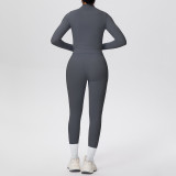 Tight-Fitting Drawstring Halter Neck Tank and Jogger Three-Piece Set