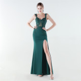 Women Mermaid Lace Formal Party Evening Dress with Slit