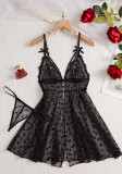 See-Through Lace Camisole and Panty Two-Piece Set