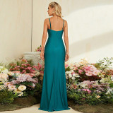 High-Slit Slim Fit Strap Evening Dress