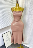 Summer Chic Low Back Deep V Slim Fit Long Dress