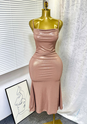 Summer Chic Low Back Deep V Slim Fit Long Dress