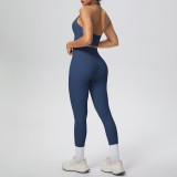 Solid Color Halter Neck Cropped Tank Pants Yoga Set