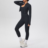 Tight-Fitting Drawstring Halter Neck Tank and Jogger Three-Piece Set