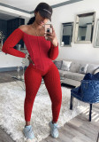 Women's Sexy Off-Shoulder Ribbed Multi-Color Jumpsuit