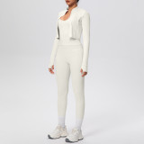 Tight-Fitting Drawstring Halter Neck Tank and Jogger Three-Piece Set