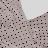 Women Printed Halter Neck Sexy Polka Dot Lace Bodycon Dress