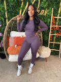 Women Solid Top and Pant Two-Piece Set