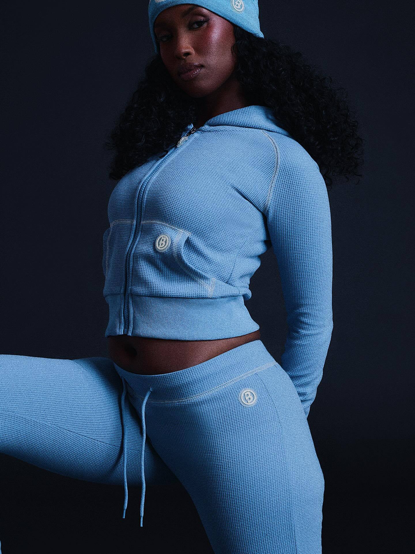 Women Autumn Zipper Long-Sleeved Hooded Top and Pants Two-Piece Set