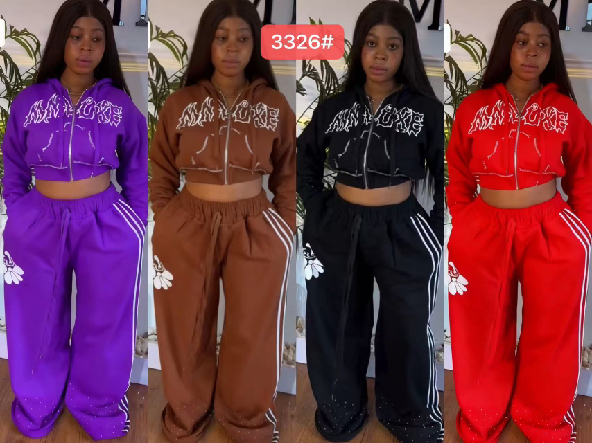 Women Casual Fleece-Lined Top and Pants Two-Piece Set