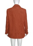 Women Spring/Autumn Casual Corduroy Blazer