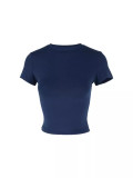 Spring/Autumn Women Casual Short-Sleeve T-Shirt Fitted Pullover Basic Streetwear