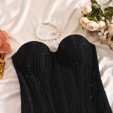 Women Sexy Low-Back Strapless Corset with Boning
