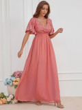 Chic Solid Color V-Neck Long Formal Party Dress