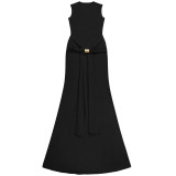 Women Fashionable & Chic Elegant Solid Color Low-Back Bodycon Dress