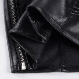 Dark Streetwear Sexy Lace-Up Halter Neck Low-Back Leather Vest