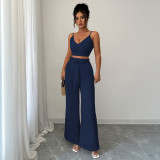Autumn/Winter Women Strap Tank Top & Casual Pants Set