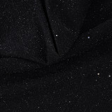 Women Solid Color Sparkly Bow Detail Hollow-Out Strapless Party Bodycon Dress