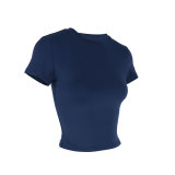 Spring/Autumn Women Casual Short-Sleeve T-Shirt Fitted Pullover Basic Streetwear