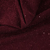 Women Solid Color Sparkly Bow Detail Hollow-Out Strapless Party Bodycon Dress