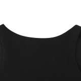 Sleeveless Low-Back Fitted Sexy Solid Color Ruffle Bodycon Dress
