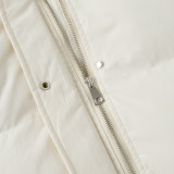 Winter Women Hooded Zip-Up Cotton-padded Jacket with Belt Slim Waist Warm Outerwear