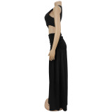 Women Fashionable Sexy Solid Color Sleeveless Cut Out Slit Dress