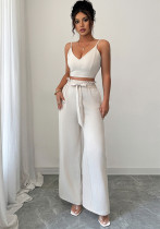 Autumn/Winter Women Strap Tank Top & Casual Pants Set