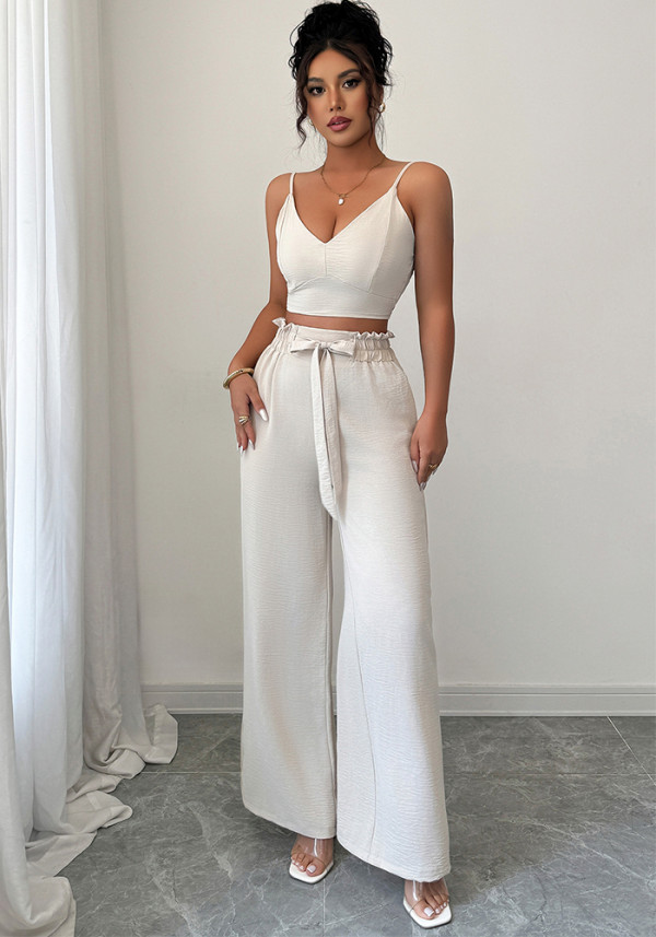 Autumn/Winter Women Strap Tank Top & Casual Pants Set