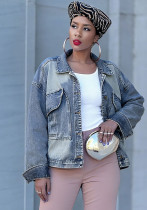Street Oversized Pocket Washed Denim Jacket