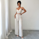 Autumn/Winter Women Strap Tank Top & Casual Pants Set