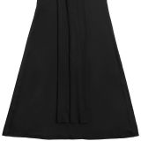 Women Fashionable Sexy See-Through Mesh Halter Neck Lace-Up Evening Dress