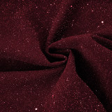 Women Solid Color Sparkly Bow Detail Hollow-Out Strapless Party Bodycon Dress